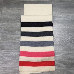 Pendleton Striped Scarf in Cream, Black, Gray, and Pink